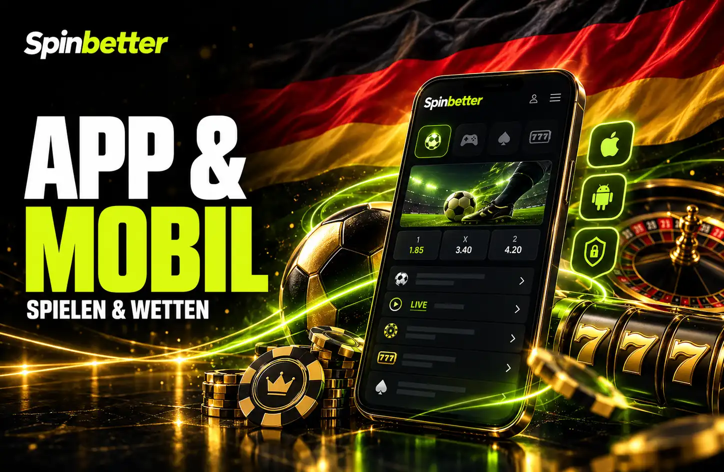 SpinBetter App und mobiler Zugriff per Smartphone